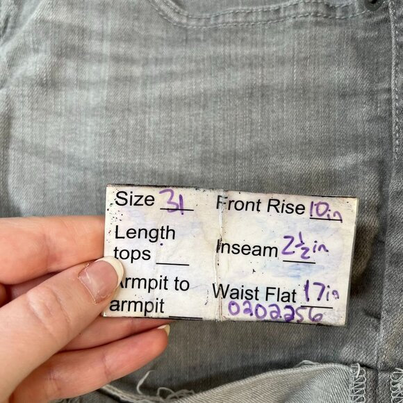 Gap Womens Gray Denim mid rise Slim Shorts rolled hem Size 31r - Picture 10 of 11